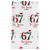 Cute Christmas Meme Six Seven 67 6 7 Holiday スモールペーパーバッグ (正面)