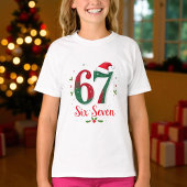 Cute Christmas Meme Six Seven 67 6 7 Holiday Tシャツ