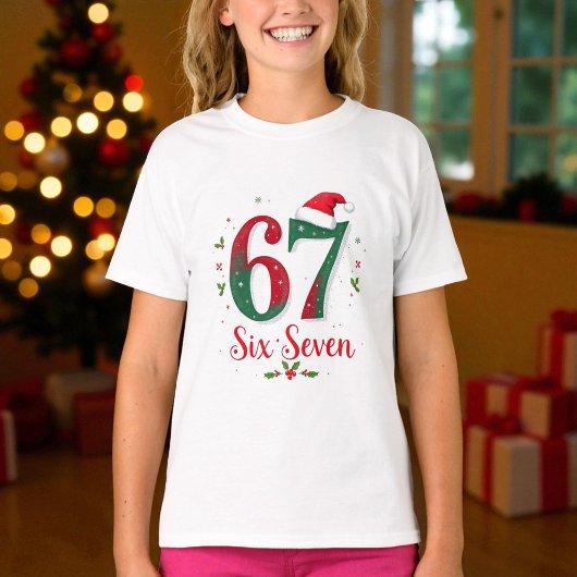 Cute Christmas Meme Six Seven 67 6 7 Holiday Tシャツ