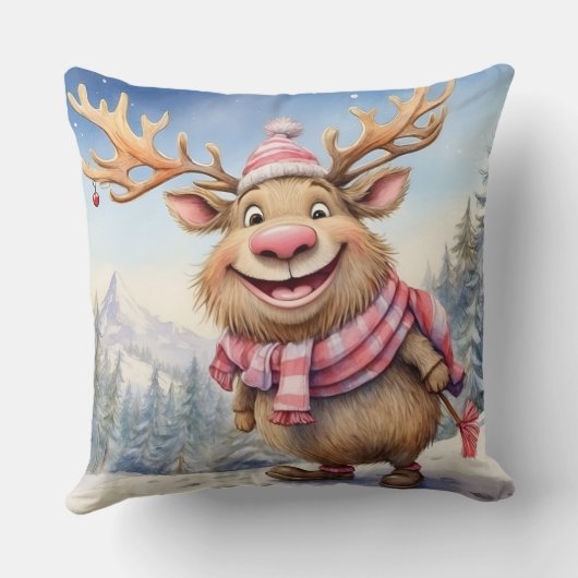 Cute Christmas Moose クッション (裏面)