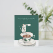 Cute Christmas Mouse Stirring Funny Card Xmas26 シーズンカード (スタンド正面)