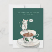Cute Christmas Mouse Stirring Funny Card Xmas26 シーズンカード (正面)