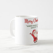 Cute Christmas Mug – Merry Christmas | Warm Hugs & コーヒーマグカップ (正面左)