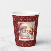 Cute Christmas Party Cups with Santa and Rudolph 紙コップ (裏面)