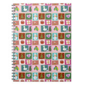Cute Christmas Patchwork Pattern ノートブック (正面)