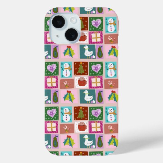 Cute Christmas Patchwork Pattern Case-Mate iPhoneケース (裏面)