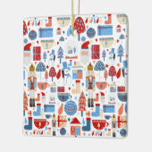 Cute Christmas Pattern セラミックオーナメント (左)