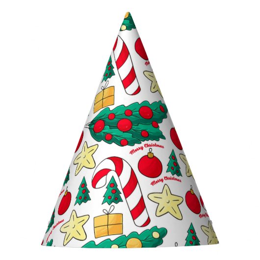 Cute Christmas Pattern Party Hat パーティーハット (正面)