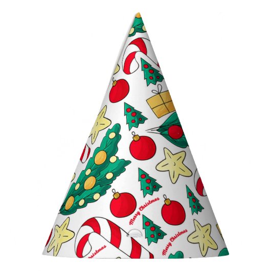 Cute Christmas Pattern Party Hat パーティーハット (左)
