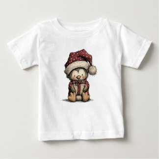 Cute Christmas Penguin Art ベビーTシャツ