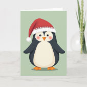 Cute Christmas Penguin Card カード (正面)