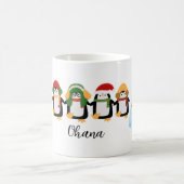 Cute Christmas Penguin Igloo Watercolor コーヒーマグカップ (中央)