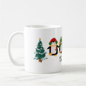 Cute Christmas Penguin Igloo Watercolor コーヒーマグカップ (左)
