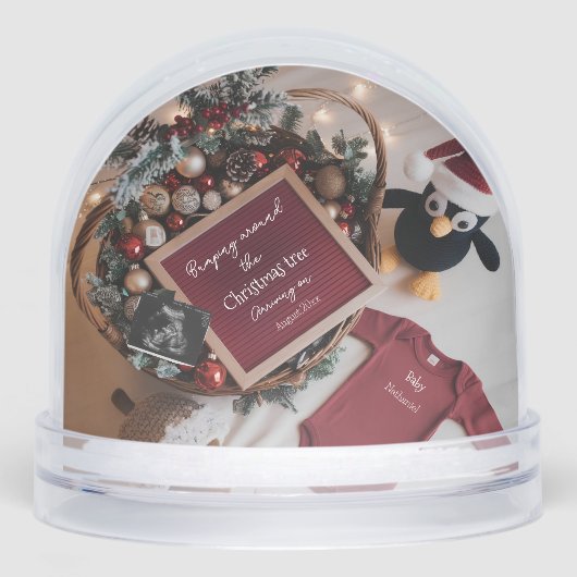 Cute Christmas penguin pregnancy announcement  (正面)