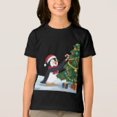 Cute Christmas Penguin T-Shirt トライブレンドＴシャツ (正面)