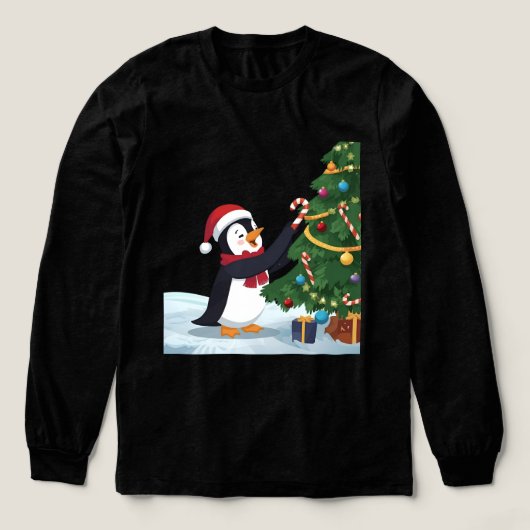 Cute Christmas Penguin T-Shirt トライブレンドTシャツ (デザイン正面)