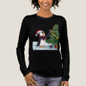Cute Christmas Penguin T-Shirt トライブレンドTシャツ (正面)