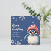 Cute Christmas Penguin with Hat シーズンカード (スタンド正面)