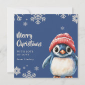 Cute Christmas Penguin with Hat シーズンカード (正面)
