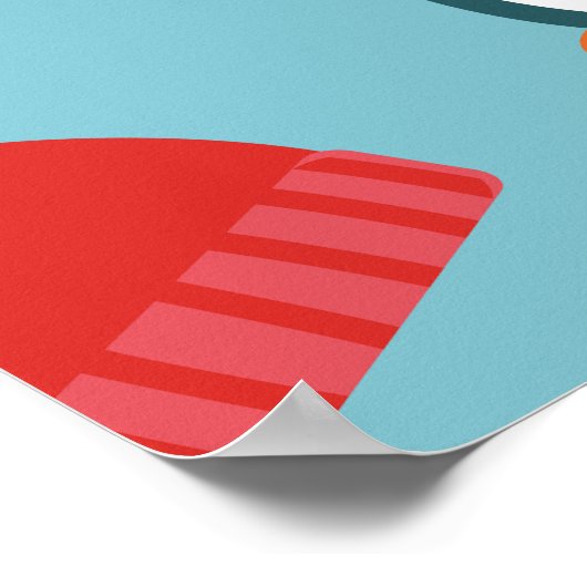 Cute Christmas Penguins Pattern ポスター (角)