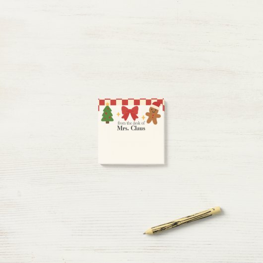 Cute Christmas Personalized Sticky Notes ポストイット (デスク上)