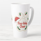 Cute Christmas Pet Paw カフェラテマグ (右アングル)