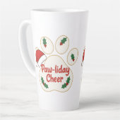 Cute Christmas Pet Paw カフェラテマグ (左アングル)