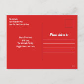 Cute Christmas Photo Card Jingle All the Way シーズンポストカード (裏面)