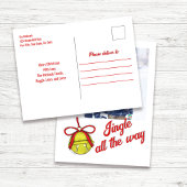 Cute Christmas Photo Card Jingle All the Way シーズンポストカード