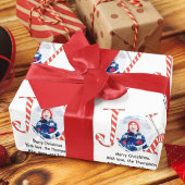 Cute Christmas Photo Joy Typography Custom ラッピングペーパーシート