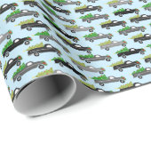 Cute Christmas Pickup Trucks Trees Retro Xmas Gift ラッピングペーパー (ロールコーナー)