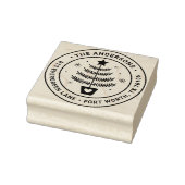 Cute Christmas Pine Tree Return Address ラバースタンプ (スタンプ)