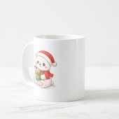 Cute Christmas Polar Bear Mug Kawaii コーヒーマグカップ (正面左)