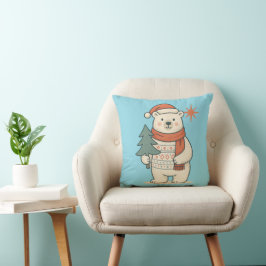 Cute Christmas Polar Bear Scandinavian Winter  クッション