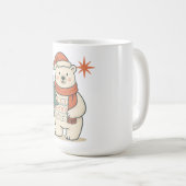 Cute Christmas Polar Bear Scandinavian Winter  コーヒーマグカップ (正面右)
