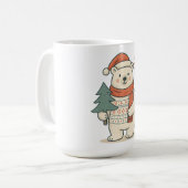 Cute Christmas Polar Bear Scandinavian Winter  コーヒーマグカップ (正面左)