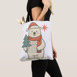 Cute Christmas Polar Bear Scandinavian Winter  トートバッグ