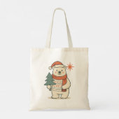 Cute Christmas Polar Bear Scandinavian Winter  トートバッグ (裏面)