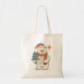 Cute Christmas Polar Bear Scandinavian Winter  トートバッグ (正面)