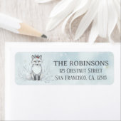 Cute Christmas Polar Fox Custom Christmas ラベル (インサイチュ)