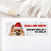 Cute Christmas Pomeranian Dog Return Address ラベル (インサイチュ)
