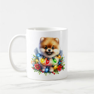 Cute Christmas Pomeranian Mug コーヒーマグカップ