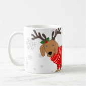 Cute Christmas Pup コーヒーマグカップ (左)