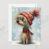Cute Christmas Pup シーズンポストカード (正面/裏面)
