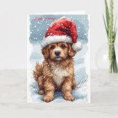 Cute Christmas Puppy  カード (正面)