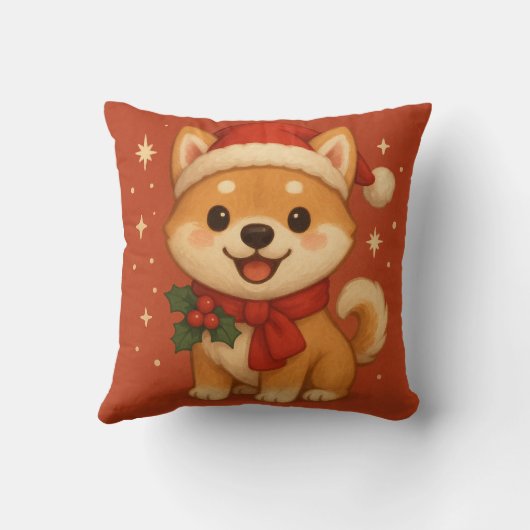 Cute Christmas Puppy クッション (裏面)