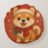 Cute Christmas Puppy ラウンドクッション (裏面)