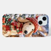 Cute Christmas Puppy Dog in Winter Knit Hat Case-Mate iPhoneケース (裏面 (横))