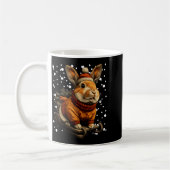 Cute Christmas Rabbit Sledding In Snow Funny Winte コーヒーマグカップ (左)