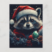 Cute Christmas Raccoon ポストカード (正面)